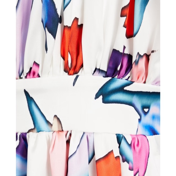 NWT Rotate Birger Christensen Noon Floral Print Cutout Puff Sleeve Midi Dress - Picture 3 of 11